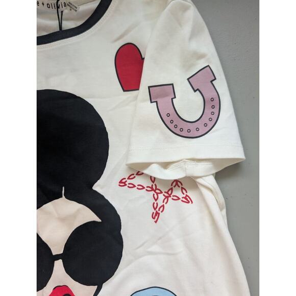 NWT Alice + Olivia Rylyn GLEESON STACE FACE T-shirt Size S White #FC502 - Picture 6 of 10